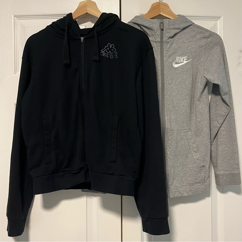 Kappa Black Hoodie and Nike Gray Hoodie - Unisex